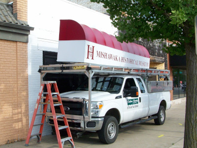 Museum awning installation