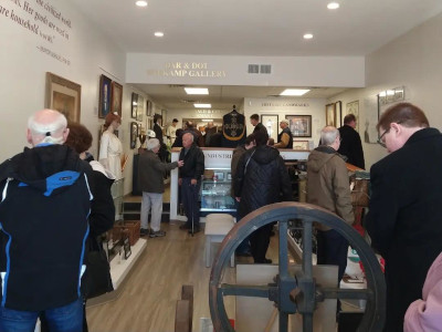 Patrons explore the museum